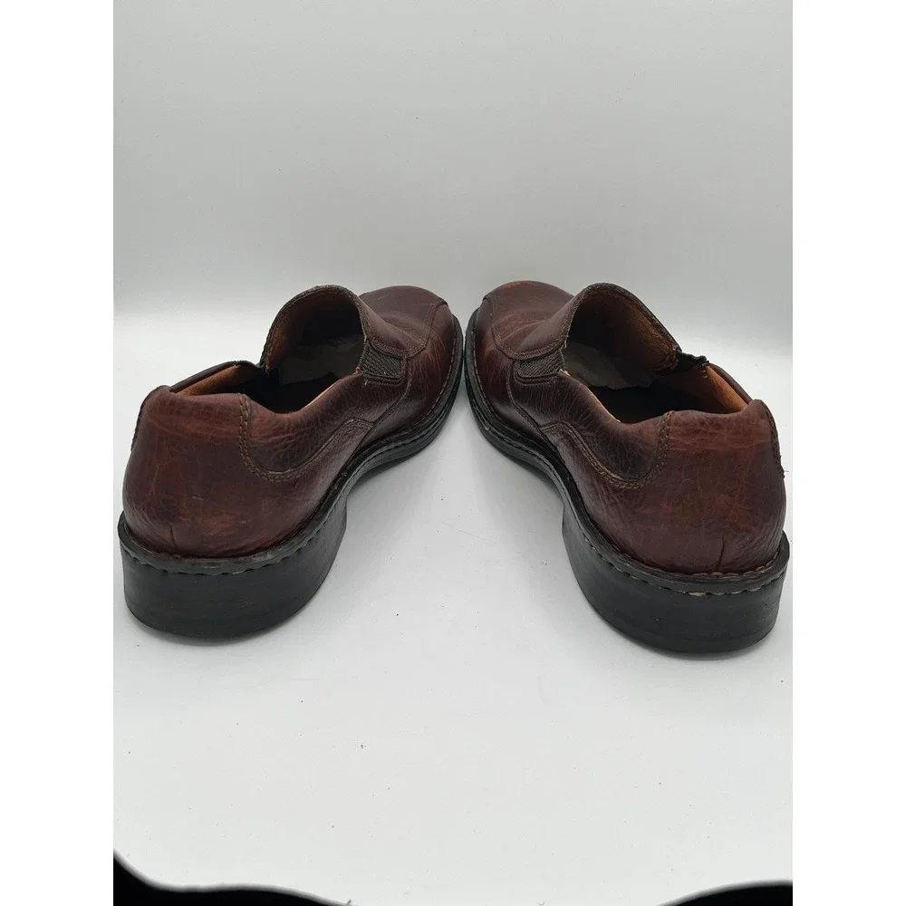 Born Men Brown Leather Slip On Loafers Square Toe Shoes Size US 10 EU 44